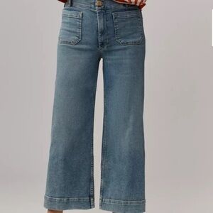 Anthropologie Size 31 Colette High Rise Cropped Wide Leg Jeans by Maeve
